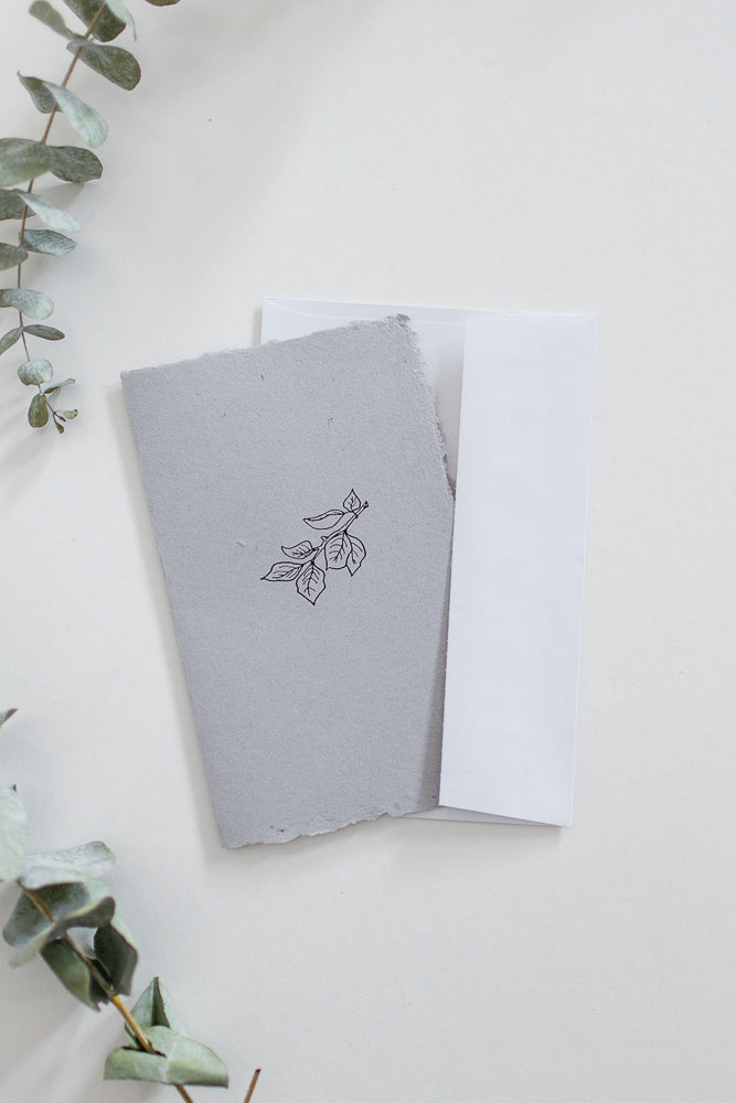 Carte de souhaits 5 x 8 po – Papier-retailles artisanal
