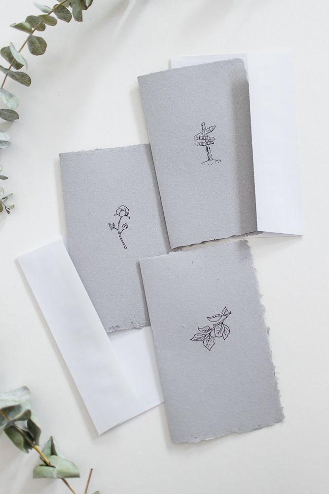 Carte de souhaits 5 x 8 po – Papier-retailles artisanal