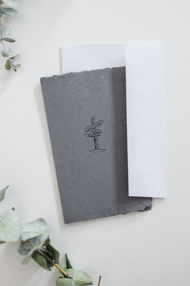 Carte de souhaits 5 x 8 po – Papier-retailles artisanal