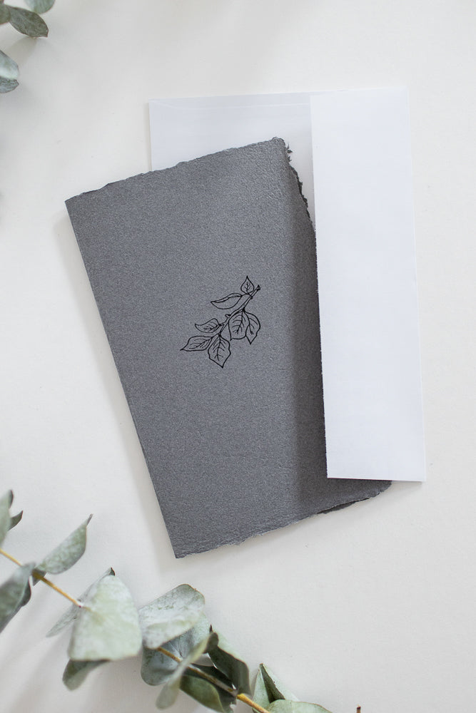 Carte de souhaits 5 x 8 po – Papier-retailles artisanal