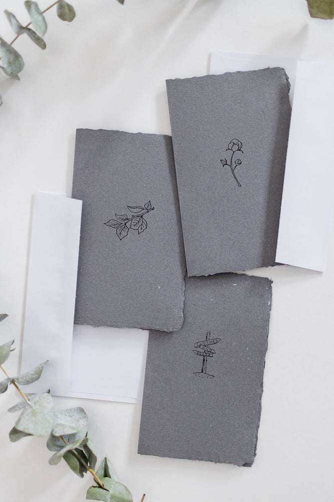 Carte de souhaits 5 x 8 po – Papier-retailles artisanal