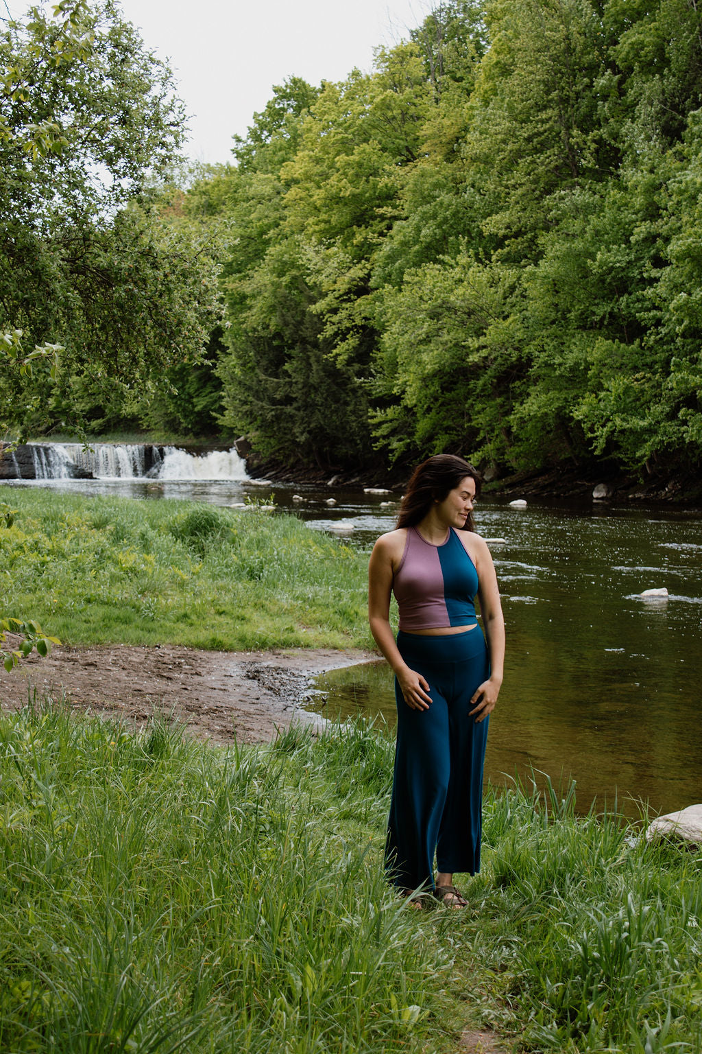 Crop top zéro déchet à dos nageur