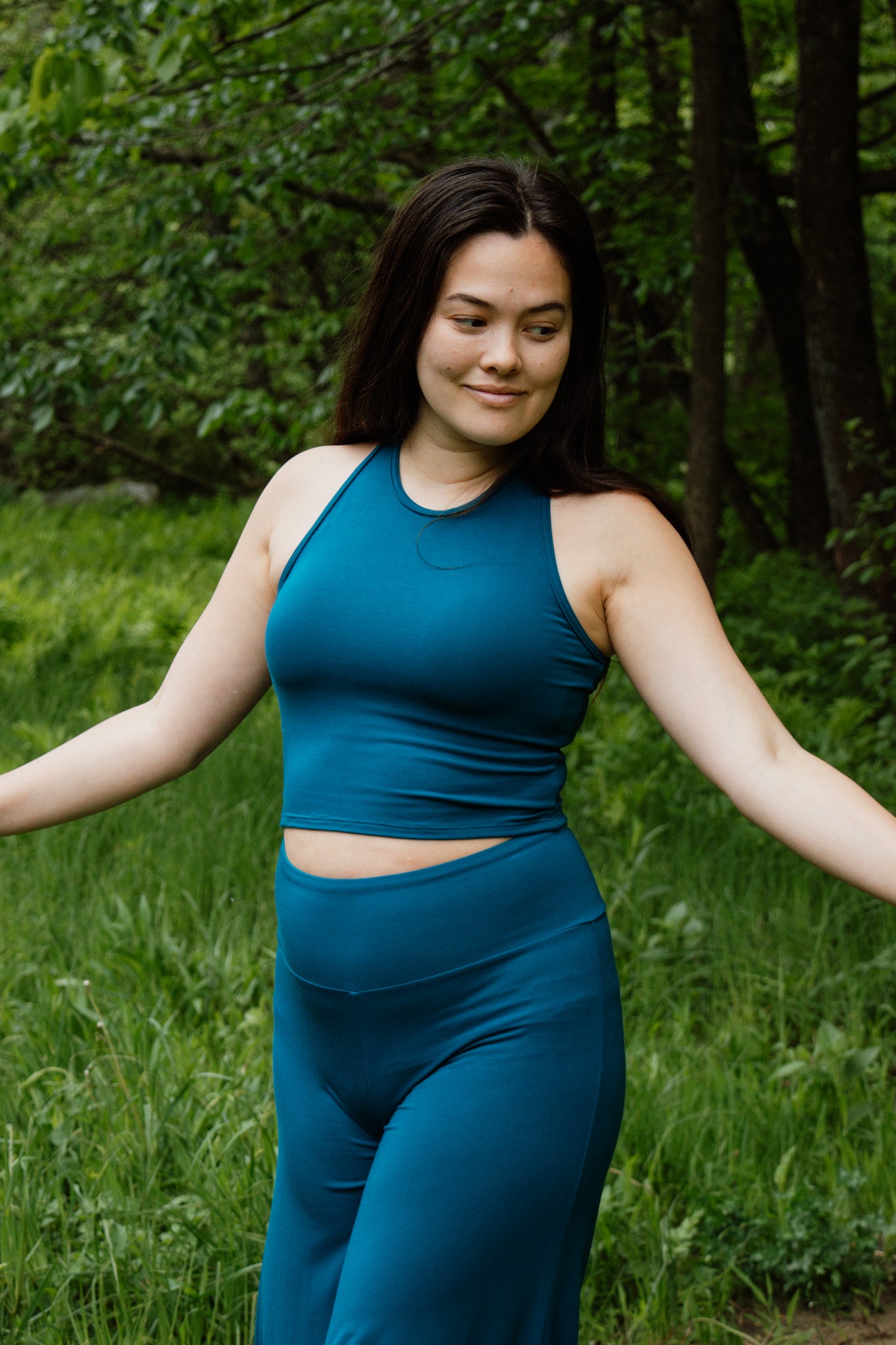 Crop top zéro déchet à dos nageur
