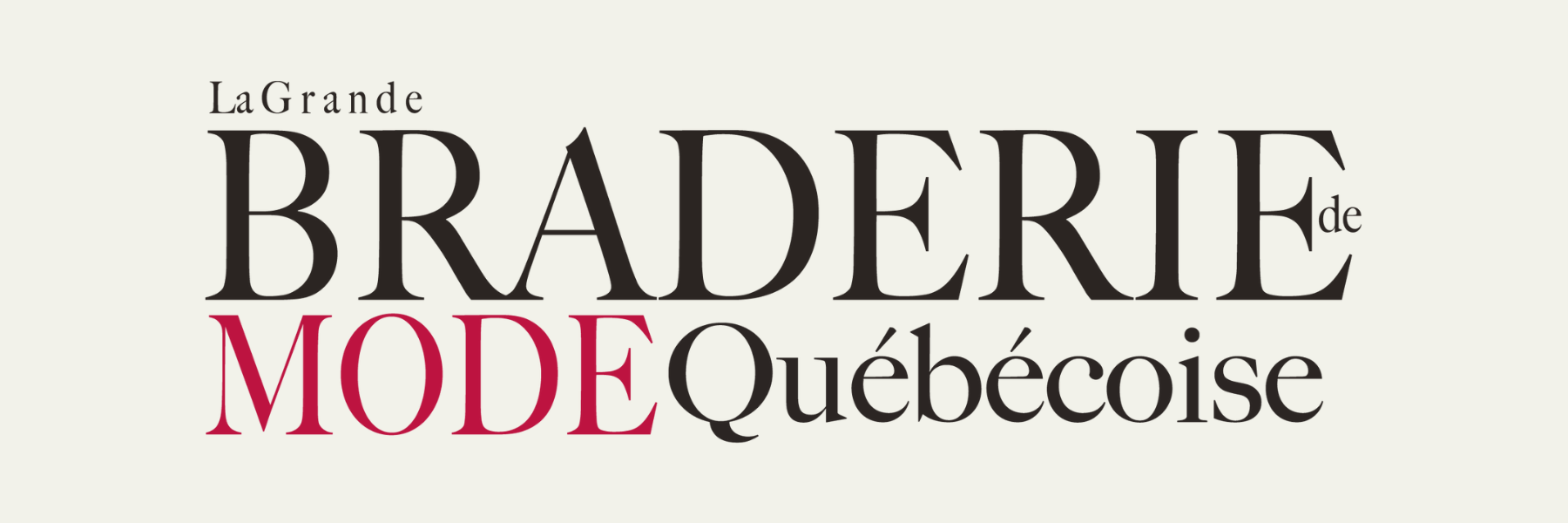 Logo de la Braderie de mode québécoise, un événement de vente regroupant des créateurs de mode d’ici